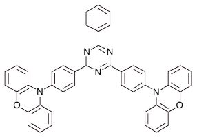 9, 9′-(((6-phenyl-1, 3, 5-triazine-2,4-diyl)bis(4,1-phenylene)bis(9-H-phenoxazine); p-bisPxzTRZ